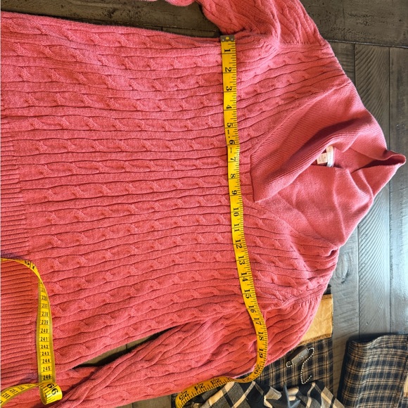 Charter Club Pink Cowl Neck Cable Sweater - Picture 3 of 5